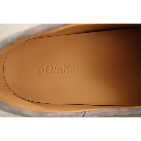 OluKai 10535-1G1G Men's Sz 10 Cooler Gray Ka'a Slip-On Suede Loafers - Picture 8 of 12